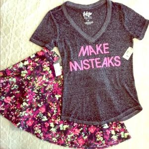 Aeropostale shirt and skirt set size small